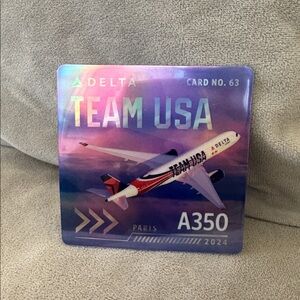 New Delta Airlines Pilot Trading Card A350H 2024 Team USA Paris Collectible #63